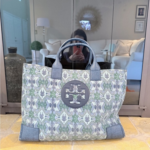 Tory Burch Handbags - Tory Burch Blue and Green Pattern Tote